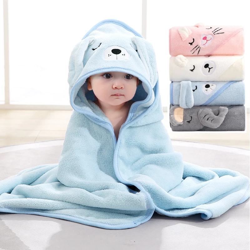 80x80cm Newborn 2025 Wrap Blanket Baby new Soft Warm Cloak Blanket Children Bath Towel Infant Swaddle Coral Fleece Blanket For 0-12 Month