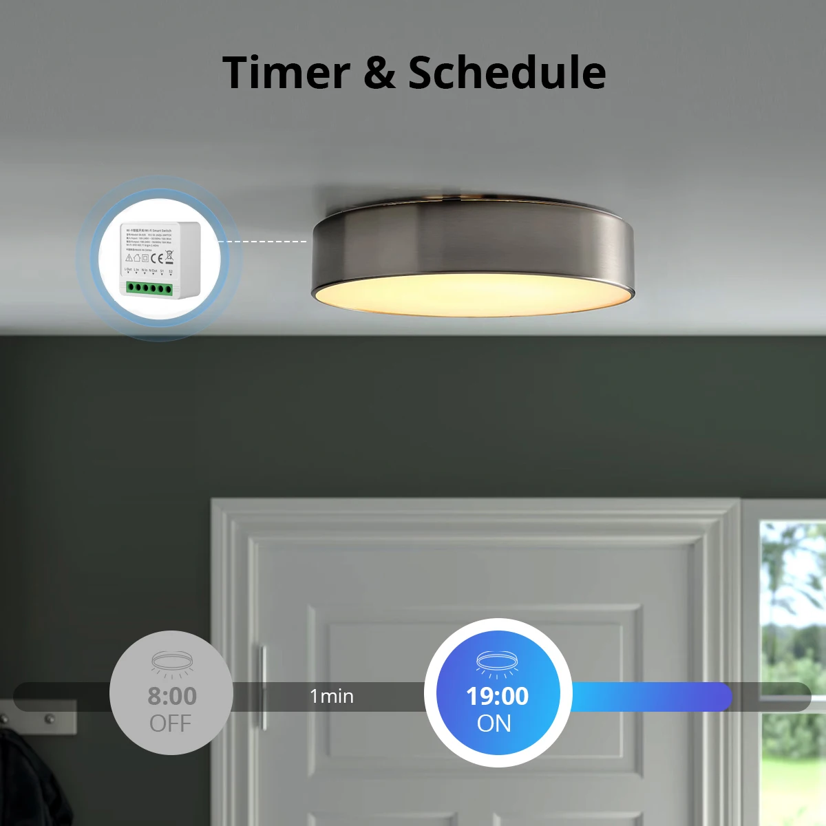 16A Wifi Smart Switch 2 Way Control, Smart Home WiFi Switch Module, DIY Light Switches Support Alexa Google Home Yandex Alice