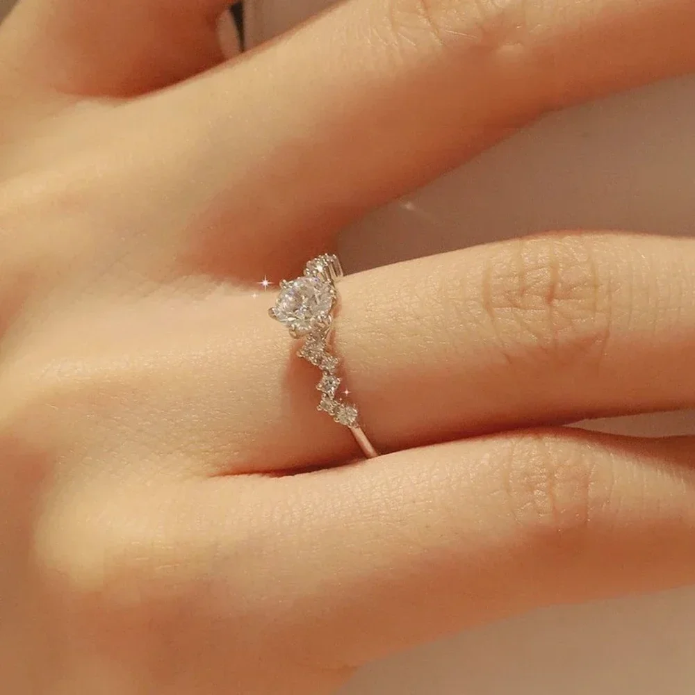 1CT D Color Moissanite Diamond Engagement Ring with GRA Certificate 925 Sterling Silver Promise Wedding Band Jewelry for Women