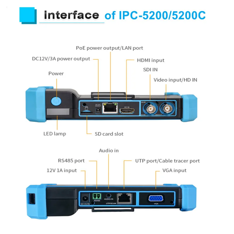 Tester 5200 IPC 4K Plus CCTV IP Camera Tester 8MP AHD CVI TVI SDI Camera 12MP IPC Camera Tester Display Monitor HDMI Cable Test smile