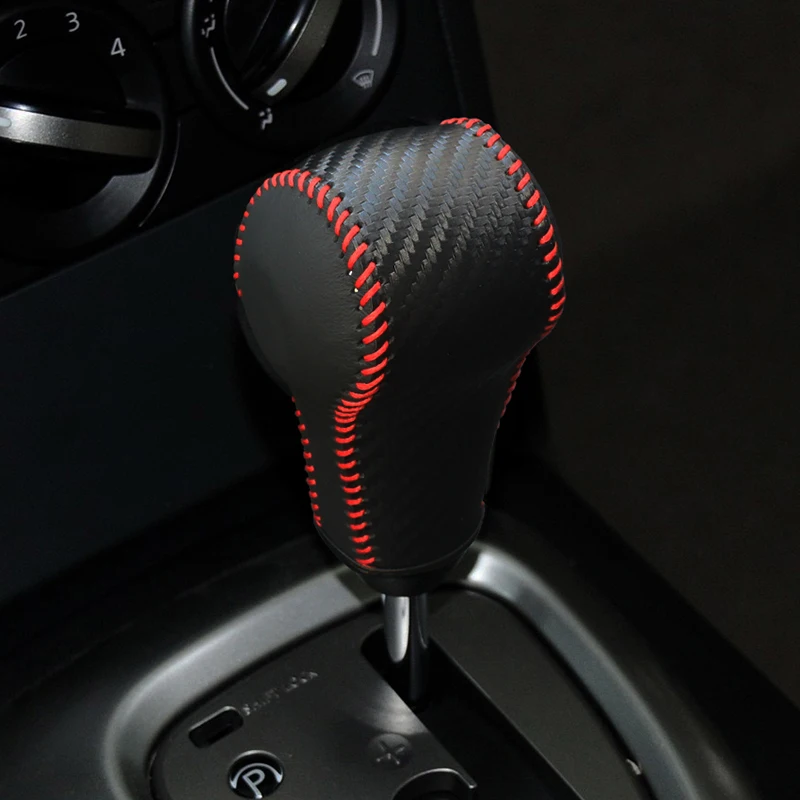 Car Gear Shift Knob Cover For Nissan Qashqai 2008-2015 X-Trail 2008-2013 Leather Gear Shift Grip Handle Case Shift Lever Cover