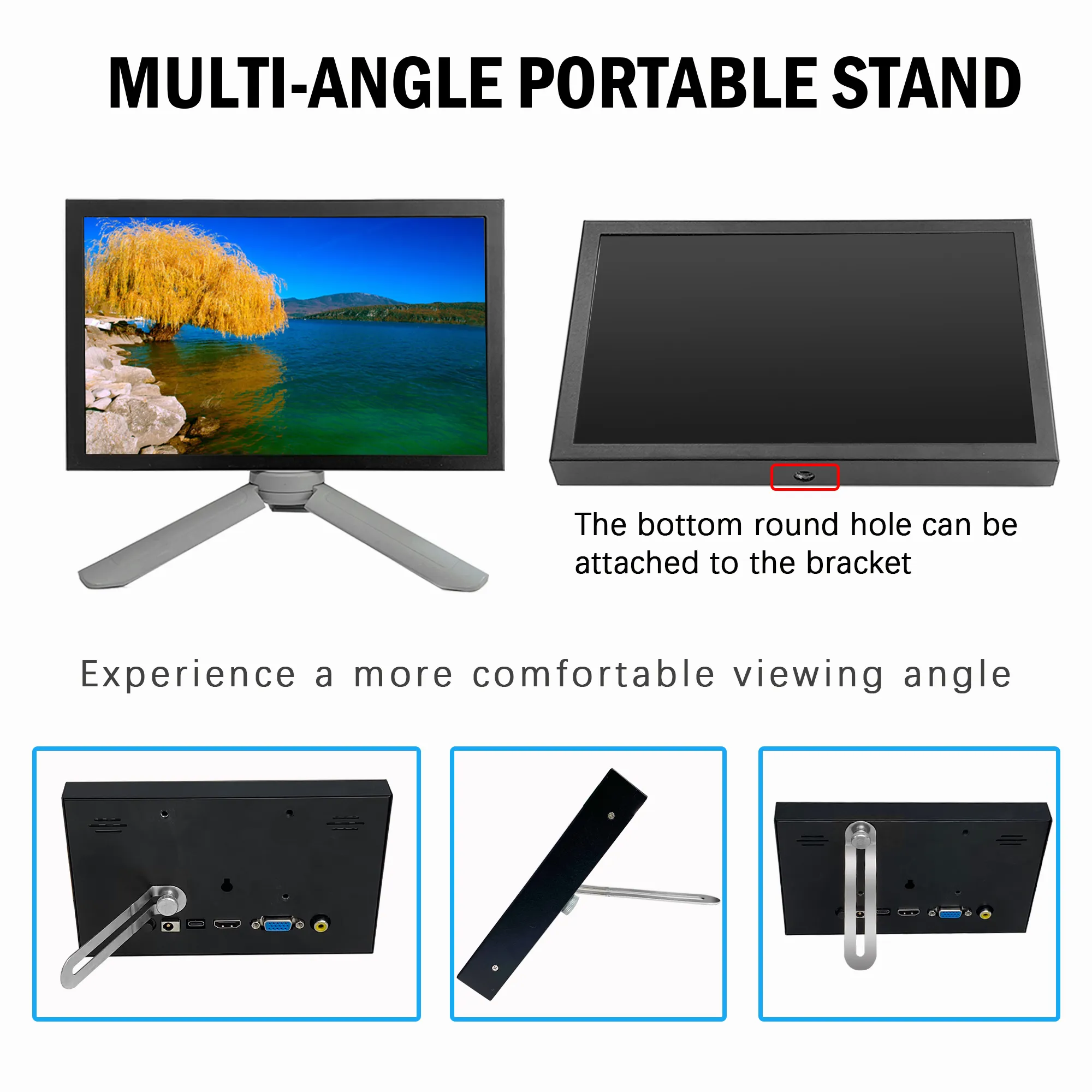 laptop 7 Inch Mini TFT Monitor 1024x600 high pixel LCD Screen Display With HD/VGA/USB/AV Video Input For Home Security Camera