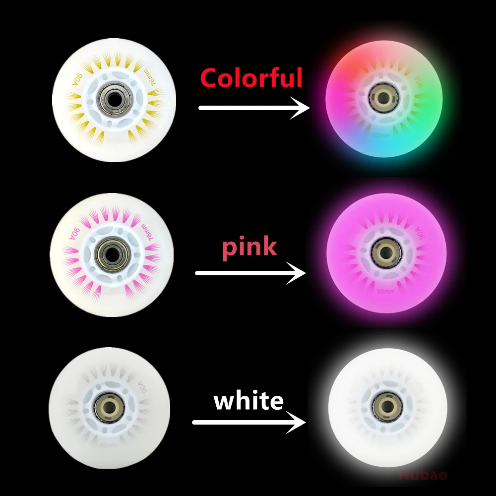 6pcs 2025 LED new Flash Wheel 100/110/125mm Speed Skates Roller Skates PU Tyres