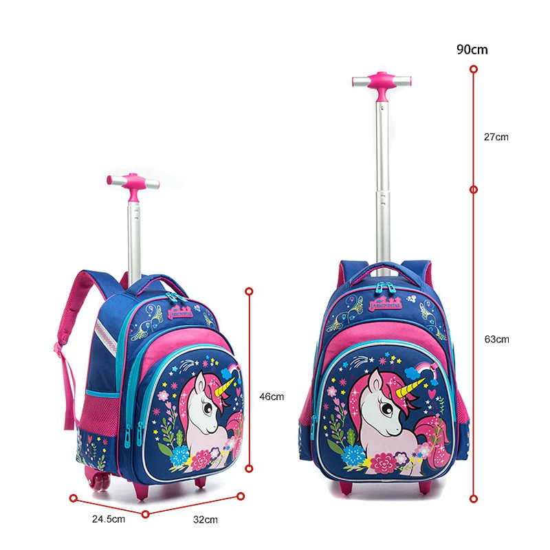 Children Boy School bag Set With Wheels Backpack For Student Girls Trolley Bag With Lunch Bag Pencil Case School 2025 new Backpack Set