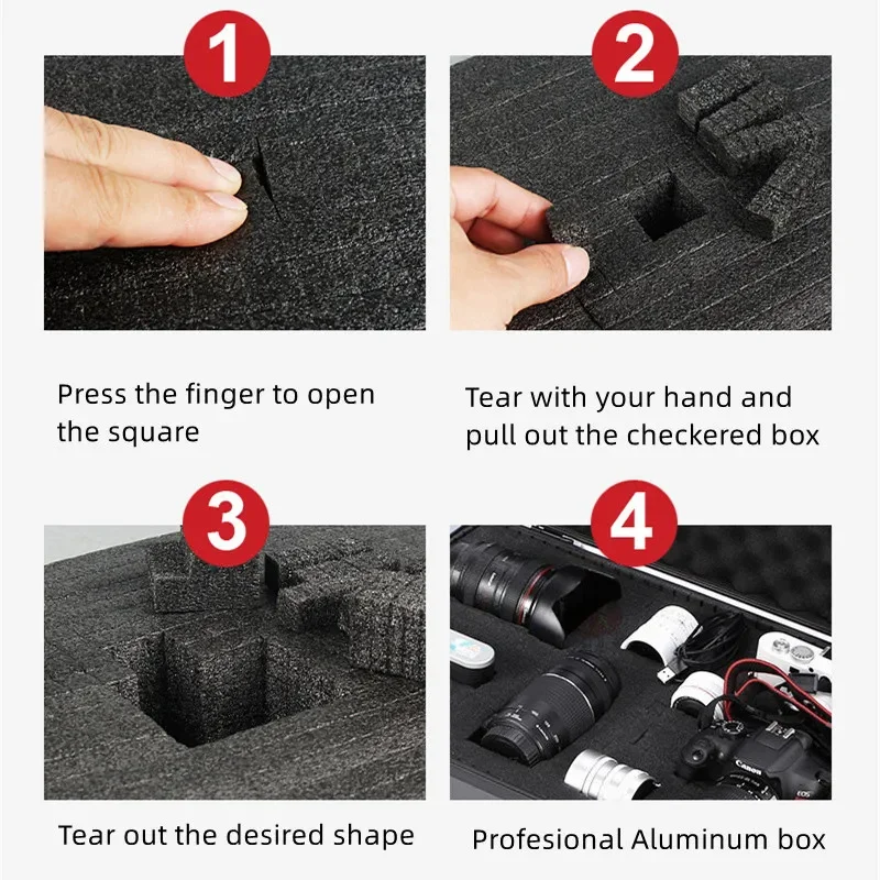 Waterproof Hard Carry Case Tool Box with Sponge Storage Box Dry Box Waterproof Organizer Pelican Case Toolbox Large Hard Case