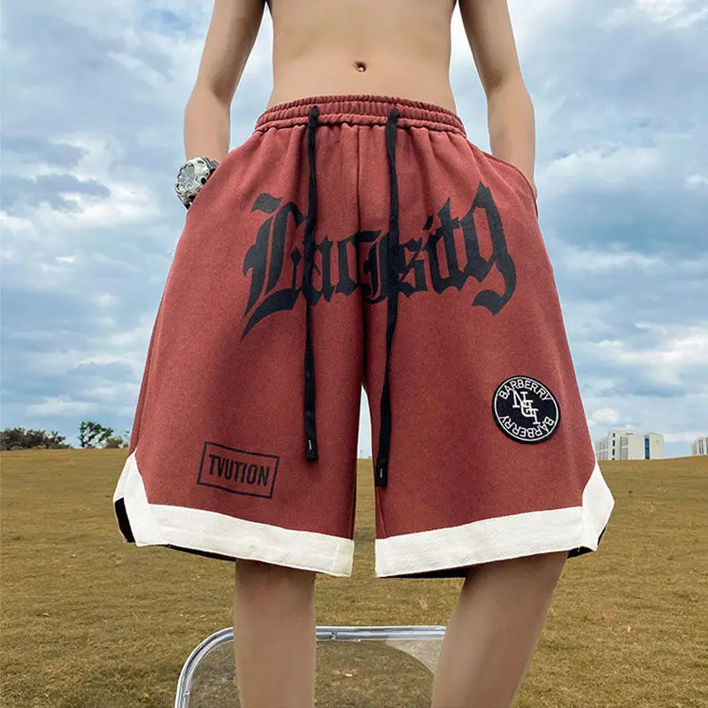 Gmiixder Hiphop Letter Printed Shorts new Men's American Summer Street Shorts Loose Versatile Sports Basketball 2025 Casual Half Pants