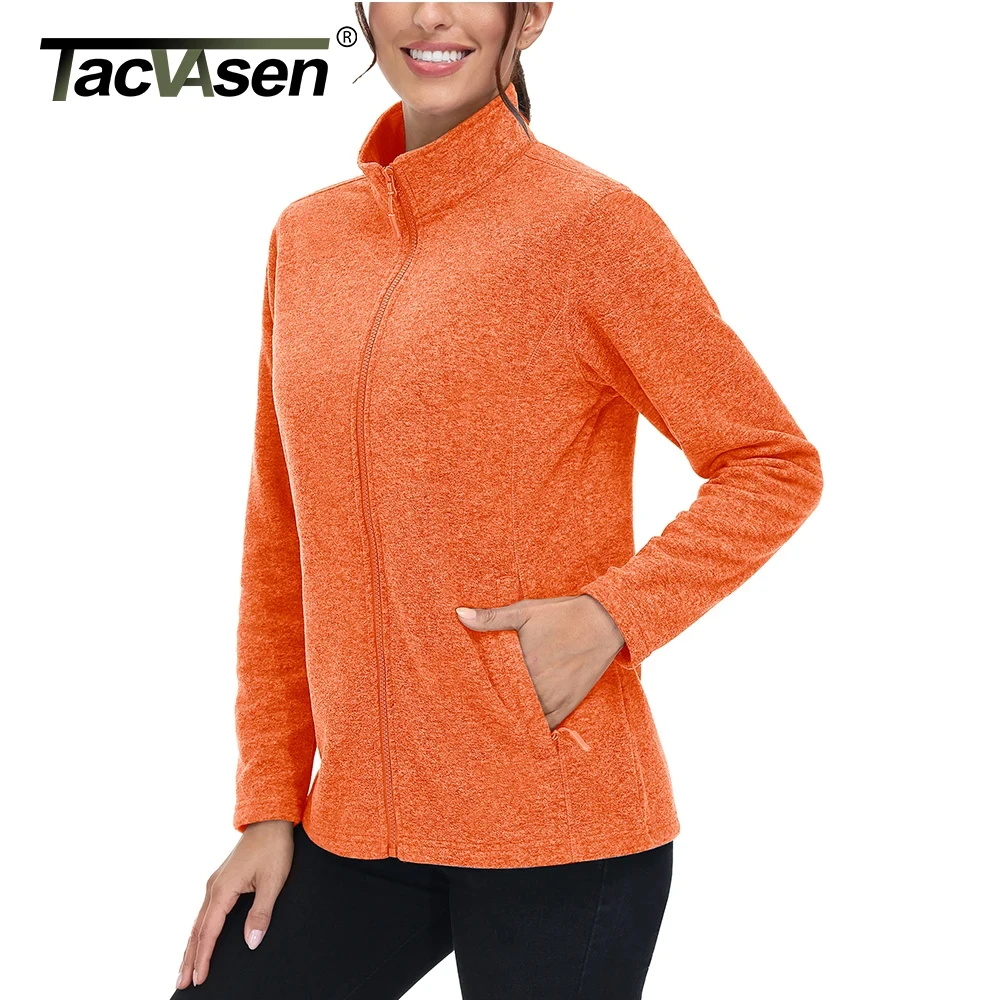 TACVASEN Spring/Autumn Lightweight Fleece new Jackets Womens Sports 2025 Warm Sweatshirts Thermal Casual Turtleneck Sweater Coats Tops