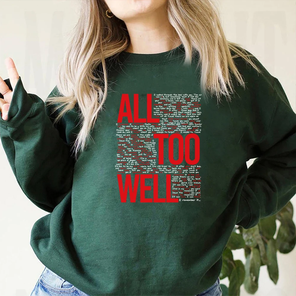 Vintage All Too Well Sweatshirt Eras Tour Mindnight Hoodie Lover Inspired Karma Sweater Music Crewneck Sweatshirts Gift for Fans