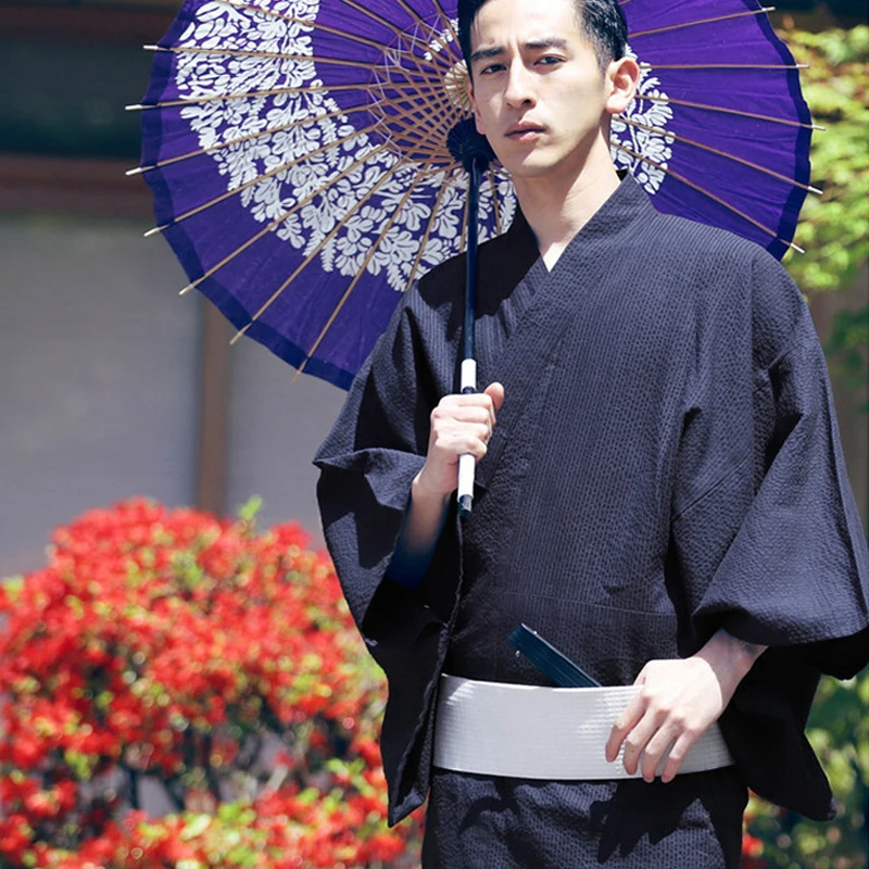 2025 new 2023NEW Japanese Traditional Samurai Kimono For Men,Yukata Bathing Robe,Hekoobi Loose Style,Sauna Wear Homewear,Belt Long Gown
