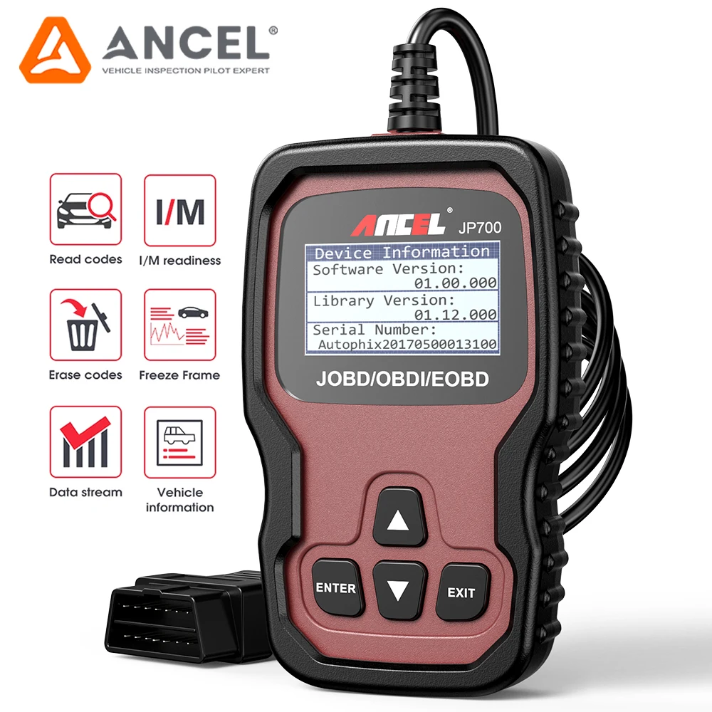 ANCEL JP700 OBD2 Automotive Scanner Engine Check Code Reader JOBD EOBD Car Diagnostic Tool for Toyota Nissan Honda Mitsubishi