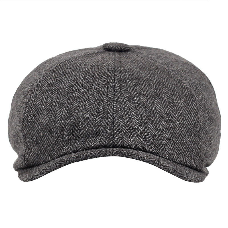 Men beret vintage Herringbone Gatsby Tweed hat Newsboy new Beret Hat spring Flat 2025 Peaked Beret Hats