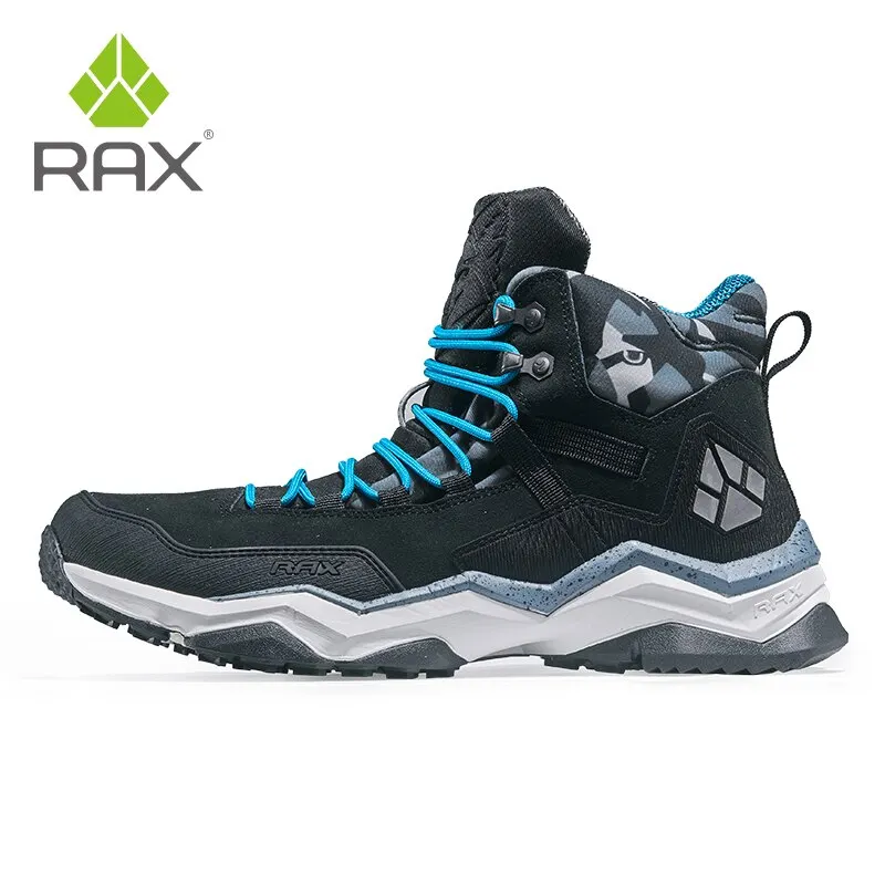 RAX Men Hiking Shoes Mid-top Leather Waterproof, Anti-slip, Anti-impact Outdoor Sports, Hiking, Camping, Hunting, Climbing Shoes