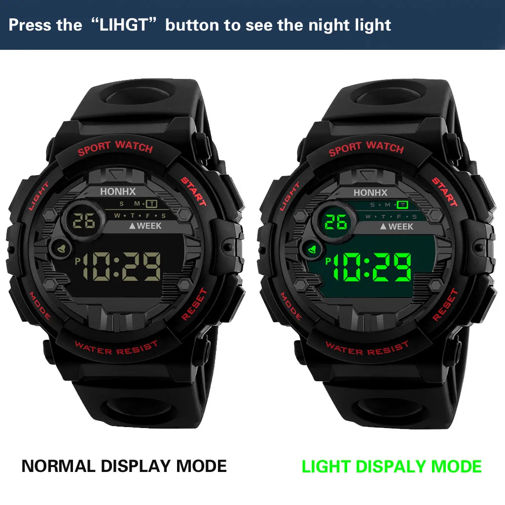 Cool Luminous Men Sport Watch High-end Silicone Strap Military Wrist Watch Led Calendar Digital Watch Reloj De Hombre