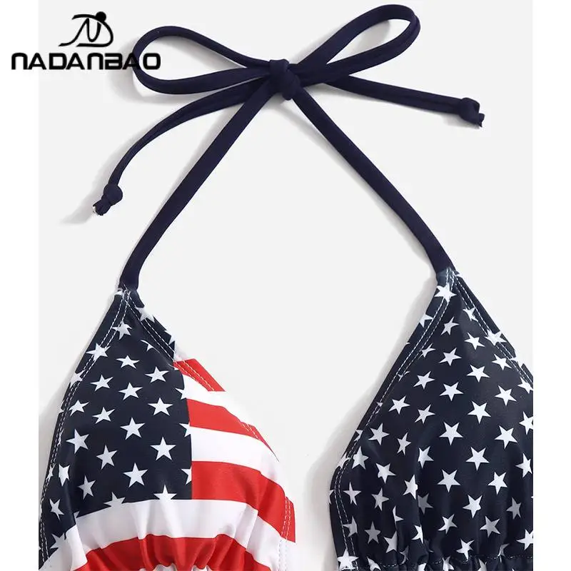 2023 Bikinis Mujer Women Bikinis Swimwear 2025 Beach Wear new American Flag Bikini 3D Printed Sexy Swimsuit Bathing Suits