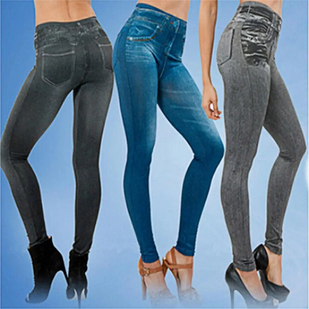 Women Jeans Multi Pockets High Waist new Pencil 2025 Pants Slim Denim Print Stretch Pencil Pants Women's Clothing For Daily Wear
