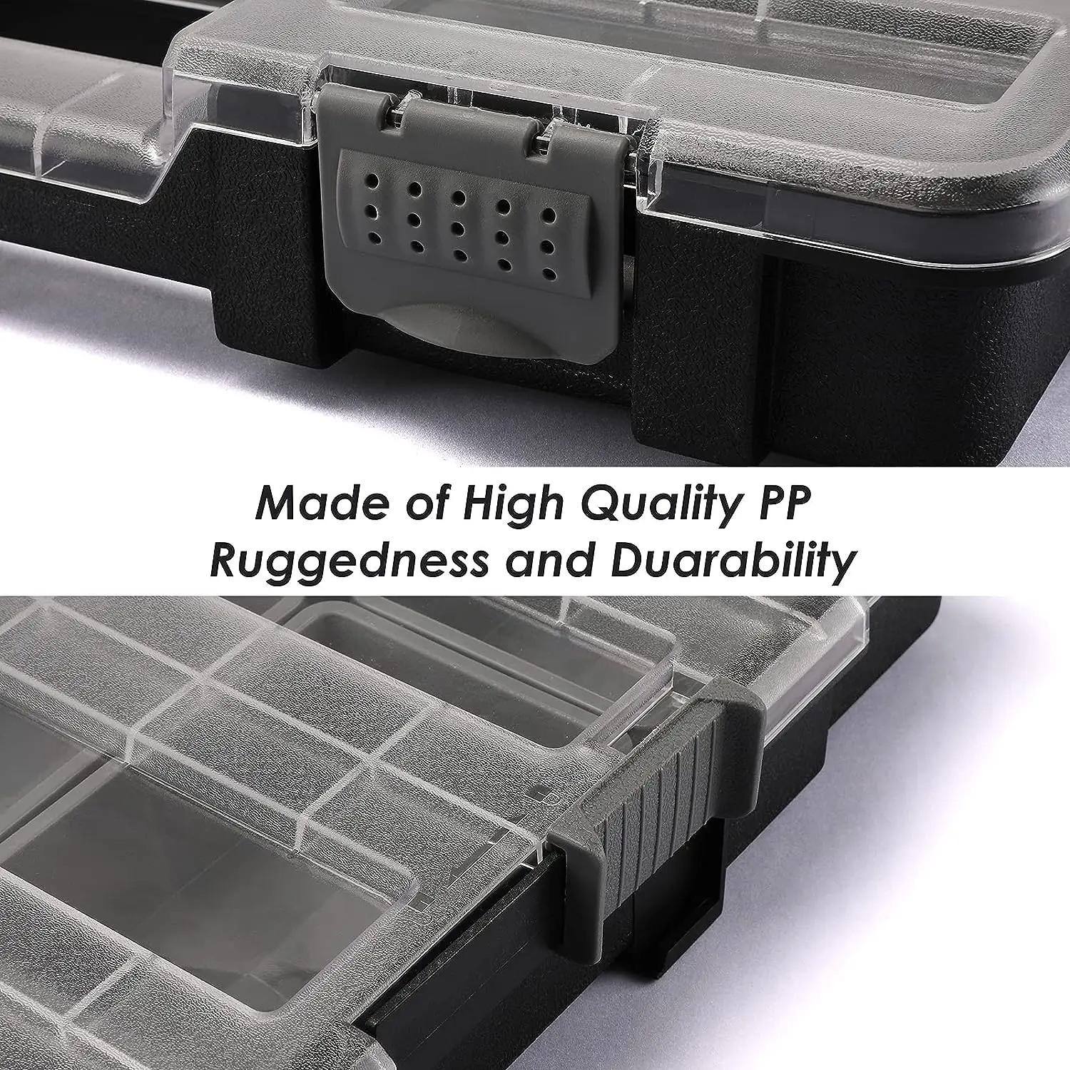 Stackable toolbox parts multiple grid plastic accessory tool box for hardware parts screws sorting accessories storage tool case