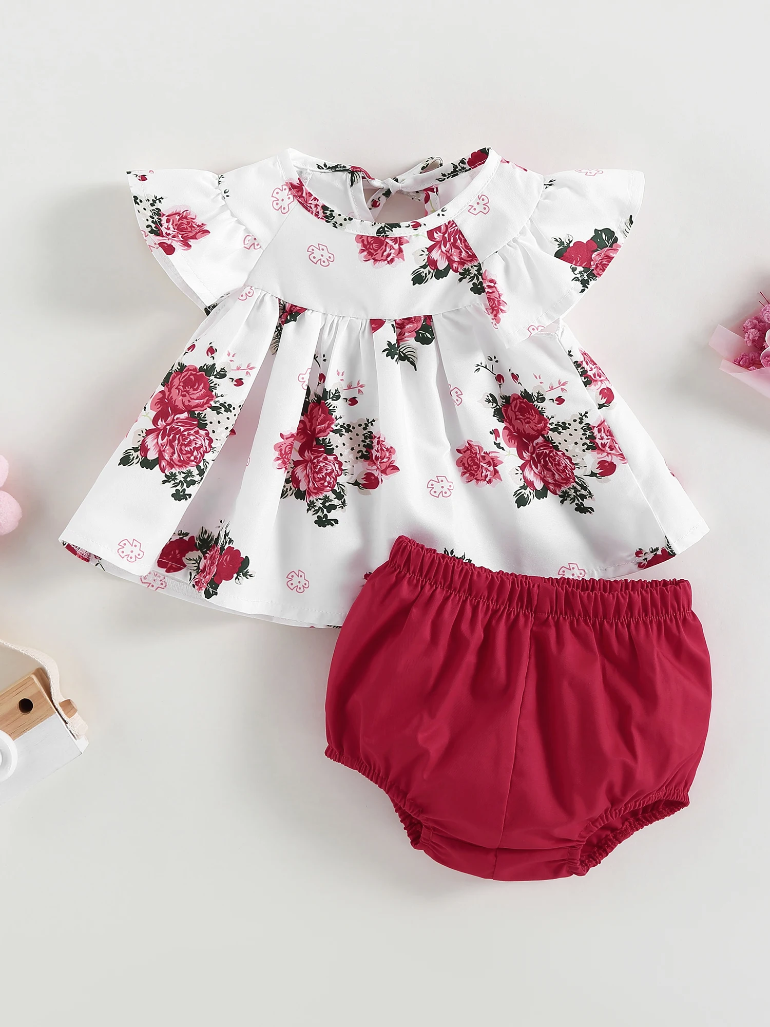 Baby Boy Clothes Summer Outfit Newborn Infant Short Sleeve Striped Tee Solid Shorts Sets with Matching Hat