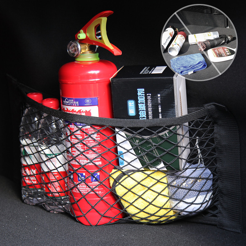 Auto Net Grid Pocket Holder Car Trunk Storage Bag Mesh SUV Lage Sticker Interior Organizer Stuff Netting Nylon 5