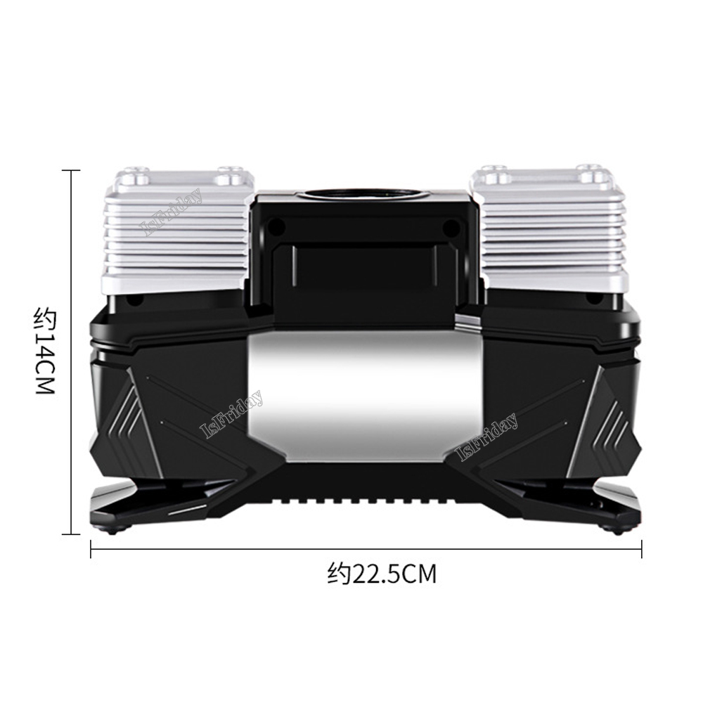 New 12V 180W Double Cylinder High Pressure Tyre Car Air Bike Pump Electric Digital Iator Tire Iator Compressor Auto 11ee0