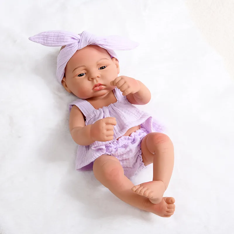 16inch Full Body Silicone Bebe Reborn Doll Soft Dolls Lifelike Baby Vinyl Bebe Doll Cute Reborn Baby Doll For Girls Doll Toys
