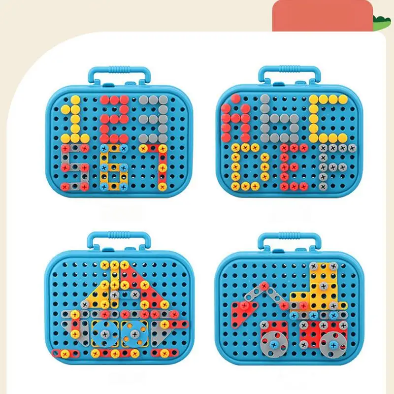 Simulated Screwing Toolbox DIY Nut Hand Disassembly Assembly Puzzle Early Educational Kids Toy Shape Insert Blocks Toys For Boys