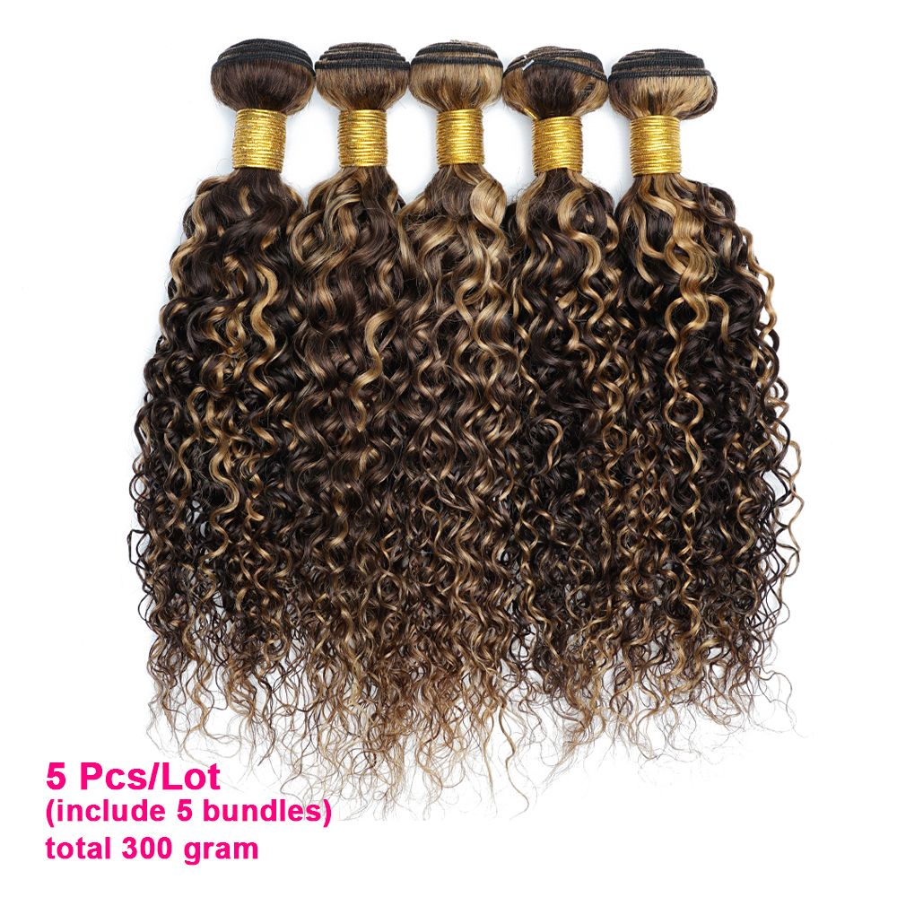 Jerry Culy P4/27 Human Hair Bundles 60Gram Highlight Pre-colored 10 to 22 Inch Peruvian Hair Extensions 1/3/5/7Pcs/Lot