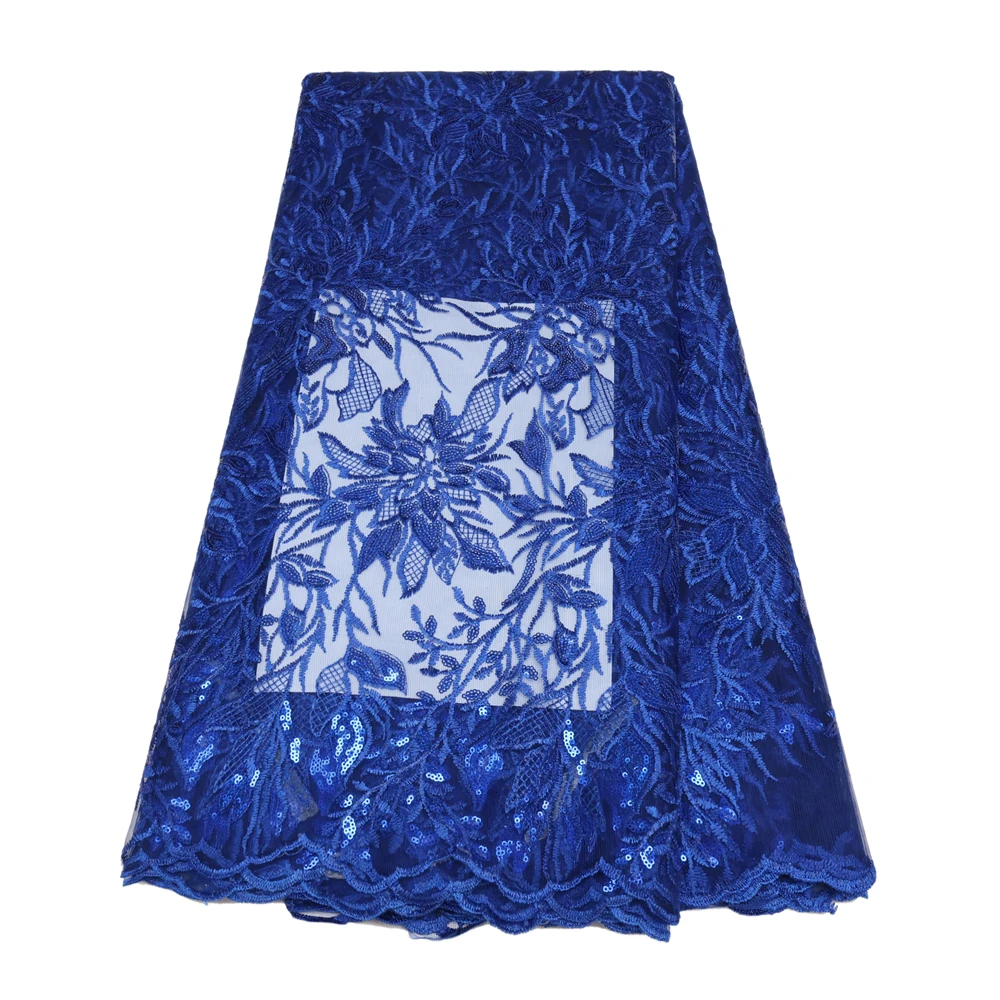 Nigerian Tulle Lace African Lace Fabric With Sequin Embroidery French Mesh Net Lace Fabrics For Wedding Party Material QF3183