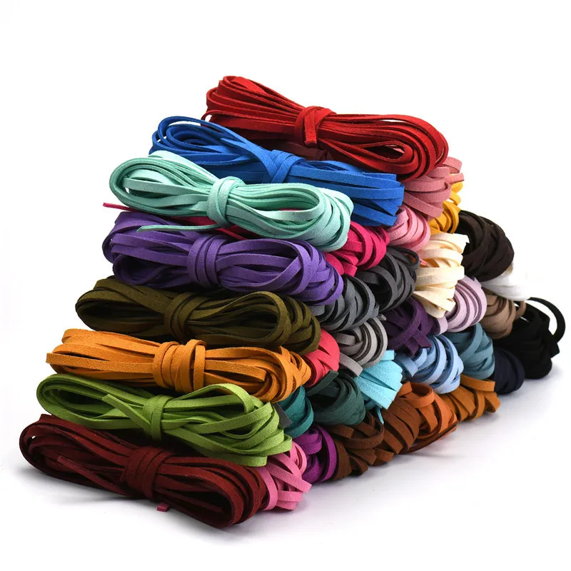 5mm 5m/roll Multi-Color Flat Faux Suede new Cord Korean Veet Leathe Rope for DIY Handmade Jewelry 2025 Making Finding Accessories HK040