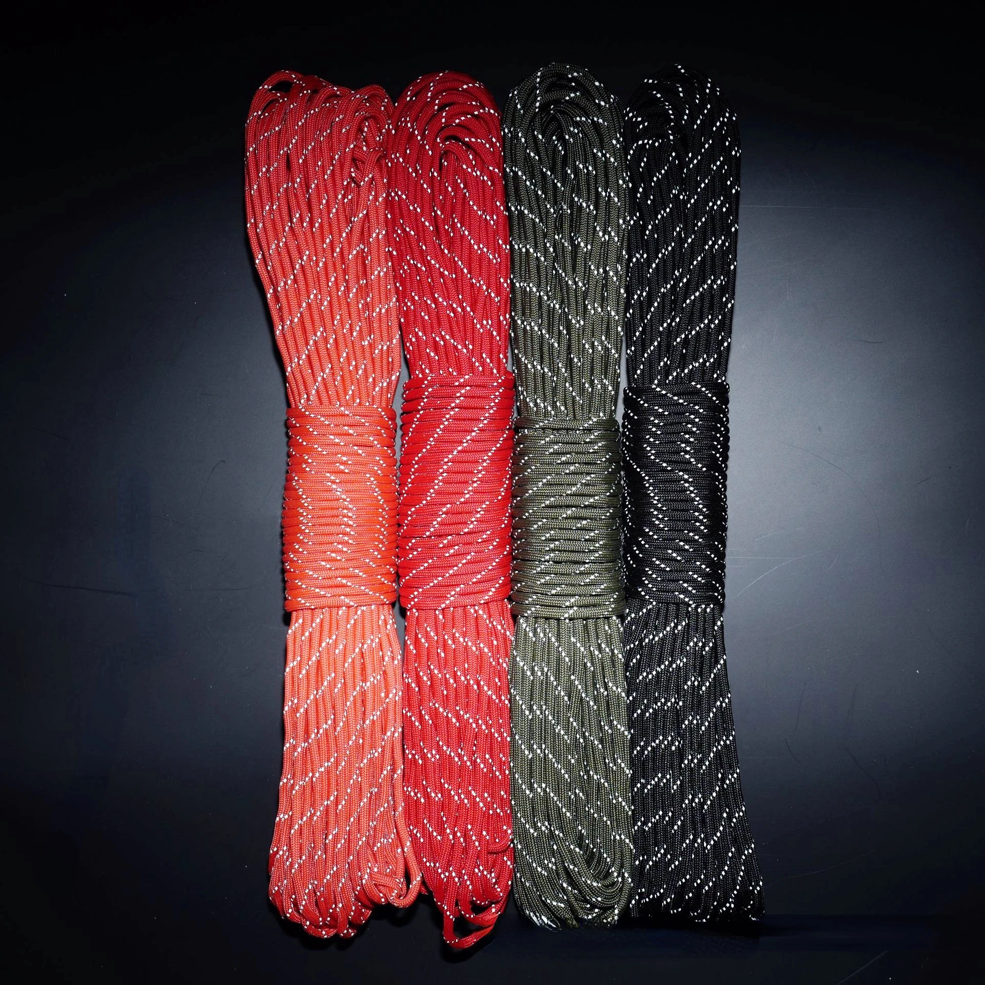 550 new Reflective Paracord Parachute Cord Lanyard Tent 2025 Rope 7 Strand Paracord For Hiking Camping