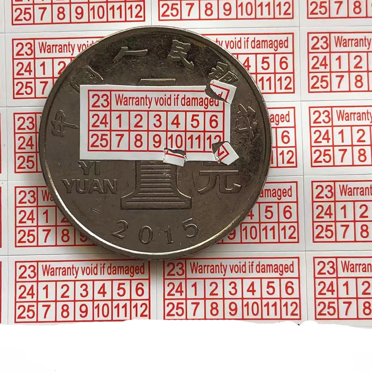 Wholesale 1000/ 1500/2000PCS Year Red Color Rectangle Shape Fragile Label Warranty Void If Removed Sticker