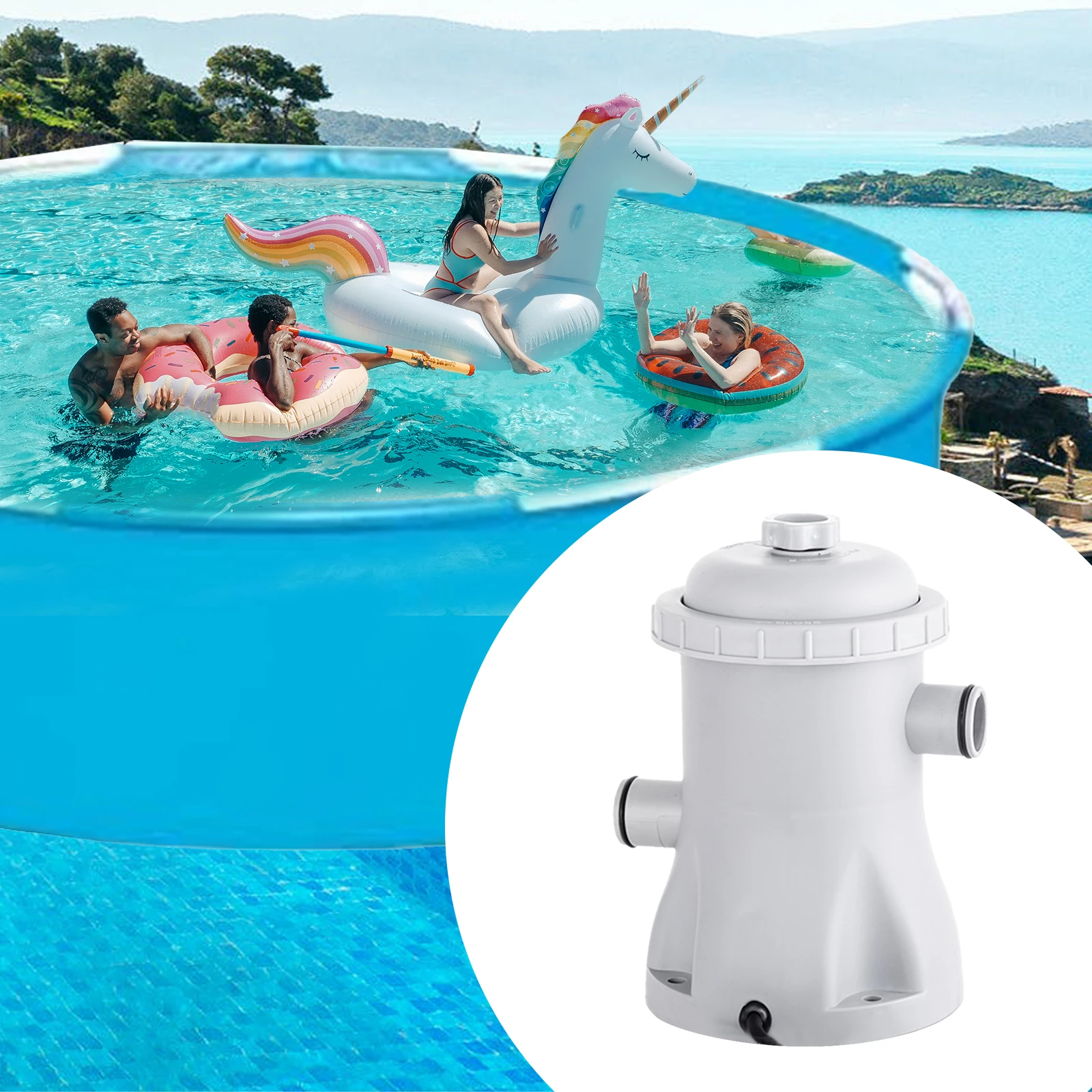 Pool Filter Pump Paddling Pool Electric Water Pump With 2 Pool Filter Cartridge Pool Pumps Above Ground Small Pool Filter Pump