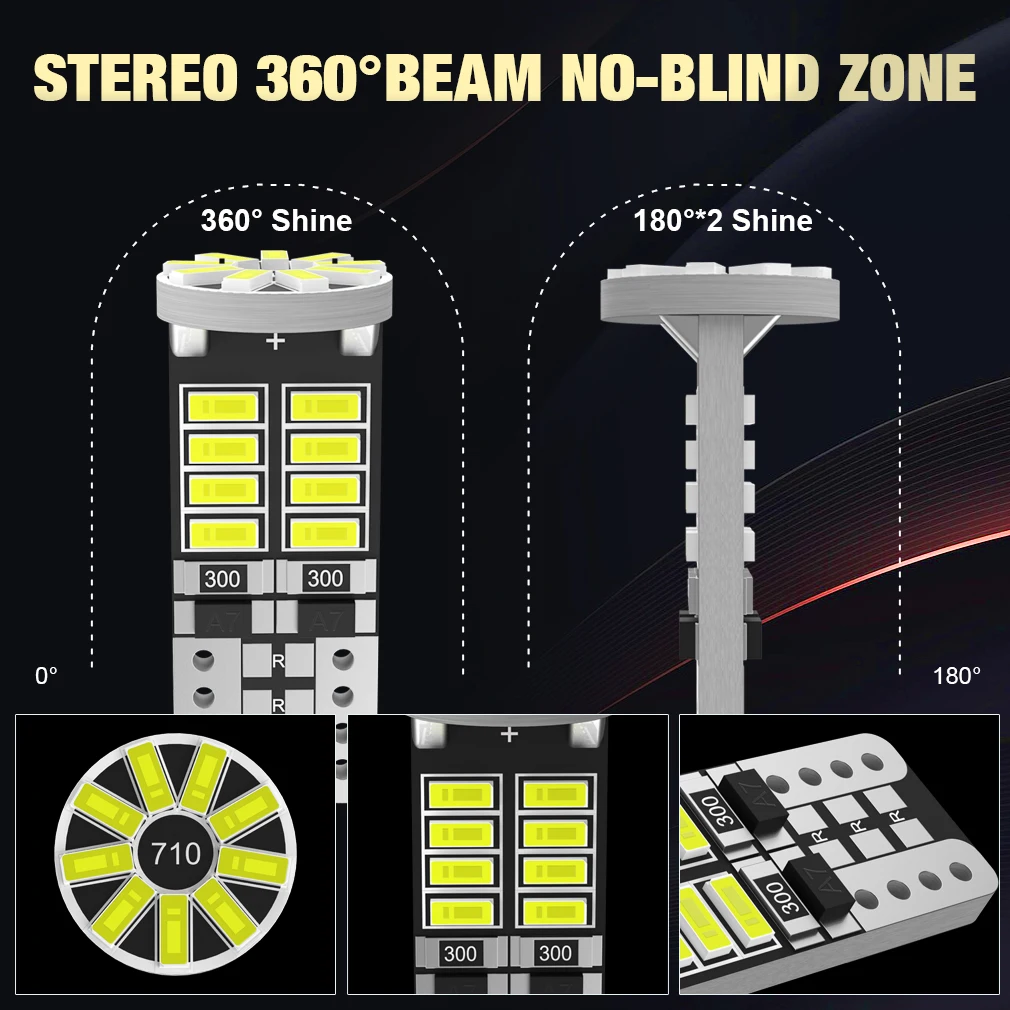2/10x W5W T10 2025 Led Bulbs Canbus 168 194 new 501 Led 5w5 Car Interior Dome Reading License Plate Light 25SMD 3014 Chip Signal Lamp