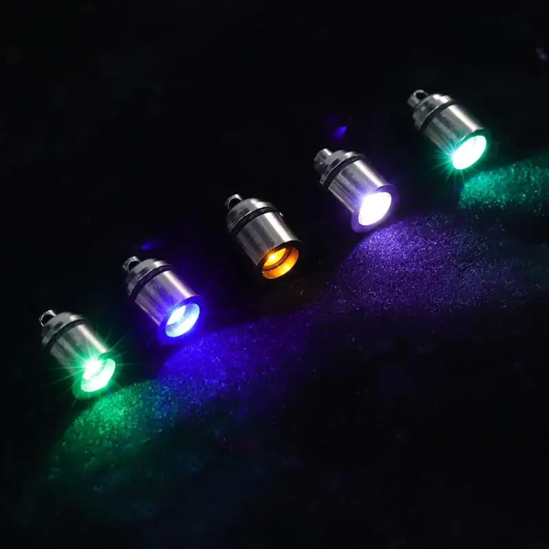 9 Pcs Keychain Light LED Flashlight Mini Small Tiny Pendant Plastic Micro Purse