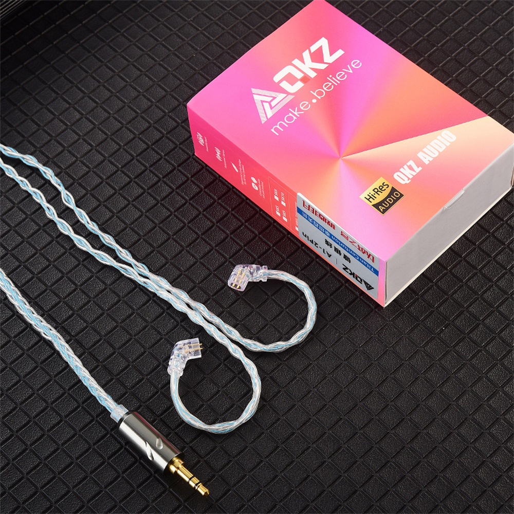QKZ T1 8 Core TC Sier Plated Upgraded Wire Cable MMCX 2 Pin Connector Use For new QKZ ZXN ZXT ZXD ZX2 ZAX2 2025 ZX1 ZX3 3.5mm Earphone