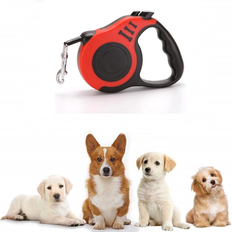 Collapsible Dog Tether with Adjustable Length & Secure Grip Handle