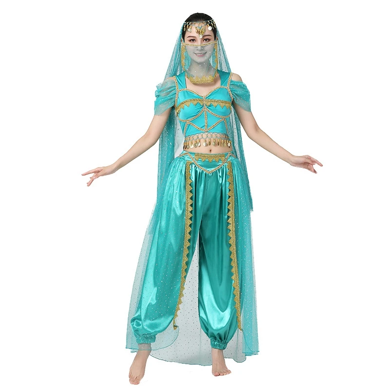 4PCS Belly Dance Costumes Set For Women Noble Jasmine Cosplay Stage Performance Dancewear Festival Arabian Costumes