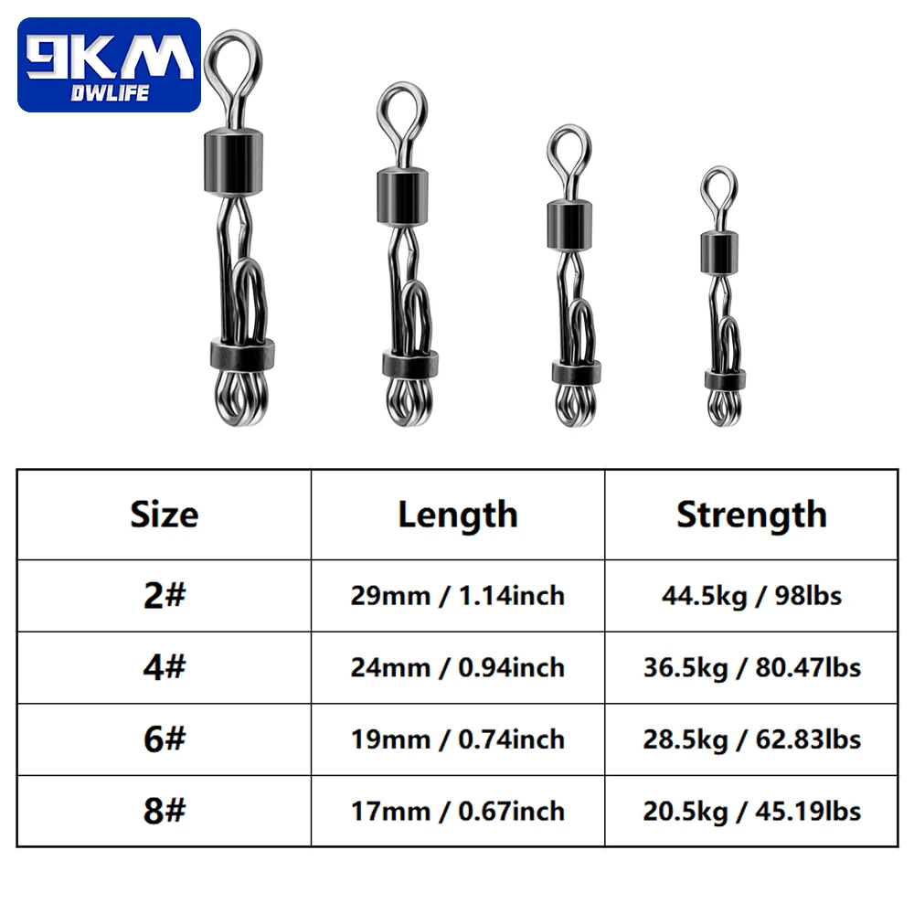 new Fishing 2025 Rolling Swivel Snap Fishing Hook Fast Connector Solid Rings Fishing Line Quick Link Carp Wear-resistant Rustproof Brass