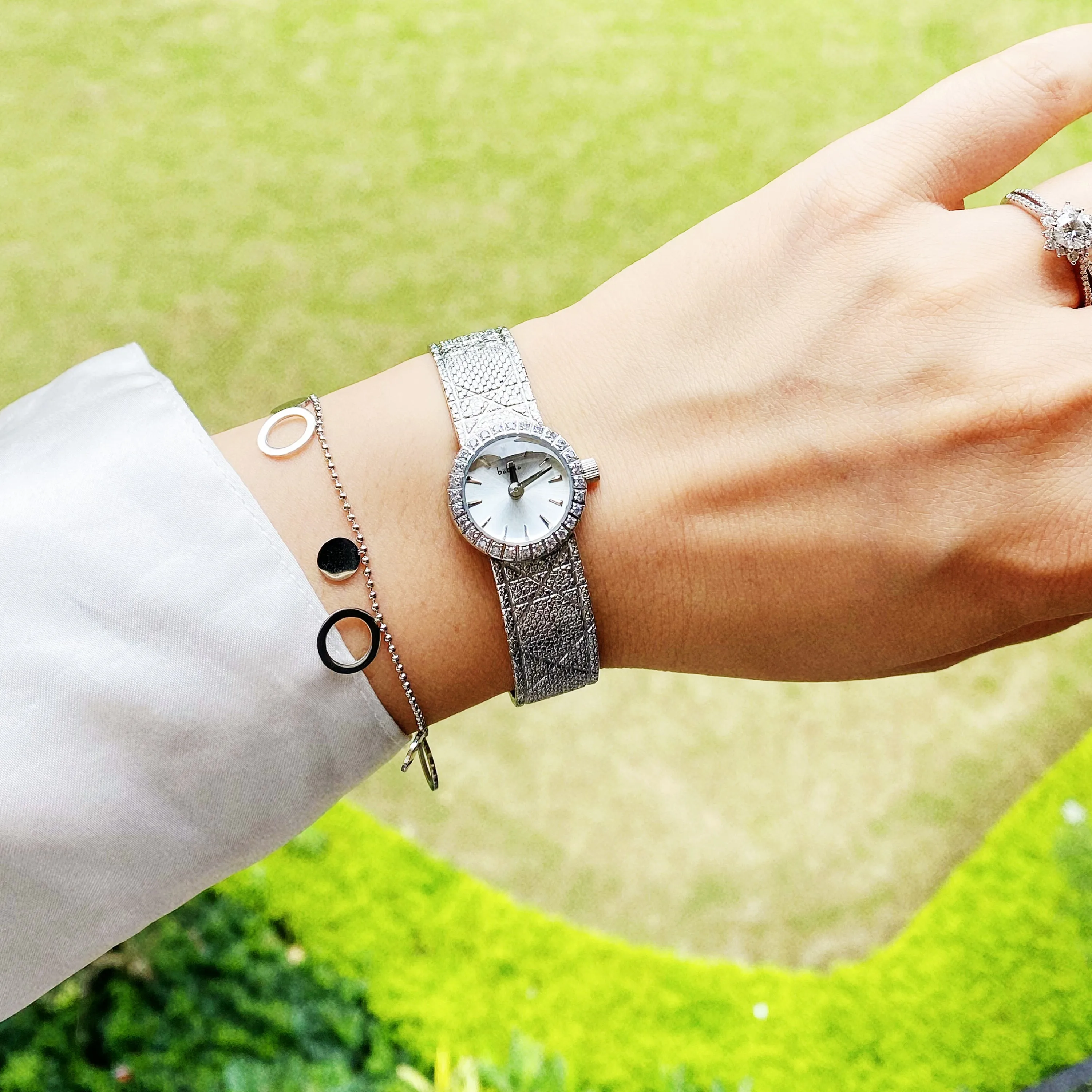 Vintage 2023 Women's Watch Diamond Retro Luxury Elegant Gifts Brass Band 24K Gold Plated High Quality Quartz