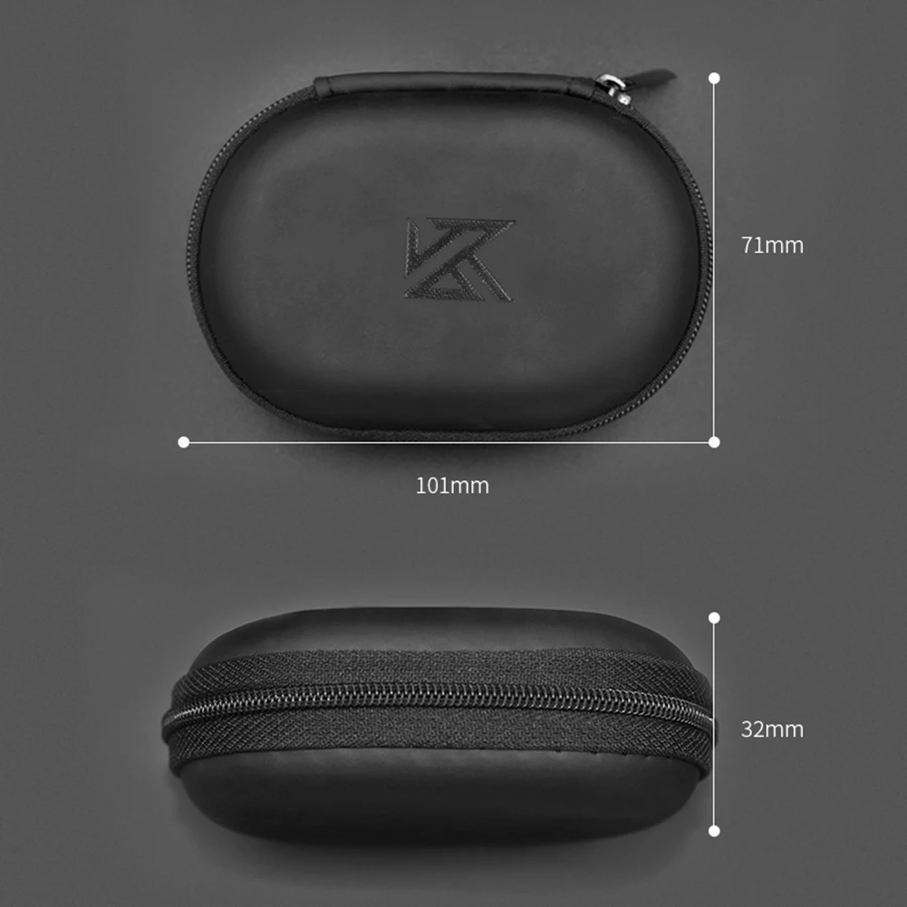 KZ Earphones Case Oval Storage Bag Headphones PU Storage Box Black Portable Hold 2025 Storage Box For KZ AS10 ZS10 ZST new ES4 EDR1 ED9