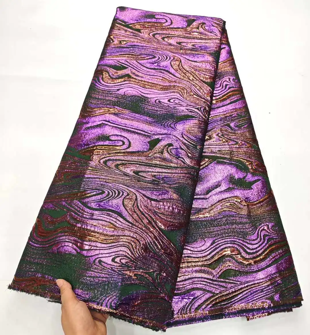 High Quality Brocade Fabric Jacquard 2024 Lace African Damask Fabric Material for Clothes Women 2025 Sewing Nigerian Fabric new 5 Yards
