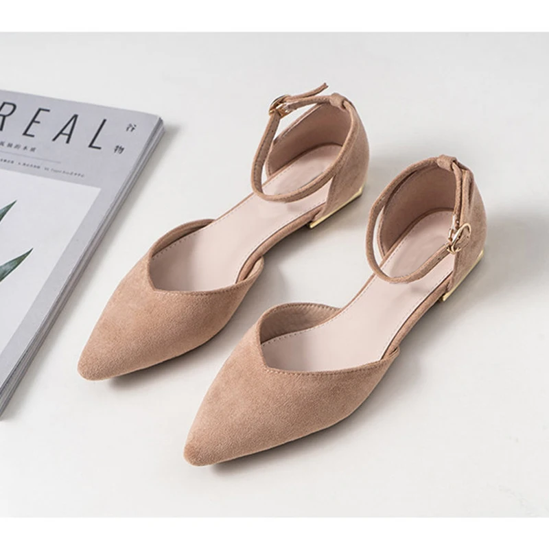 YAERNI New single women shoes woman spring pumps summer pointed hollow sandals word belt fairy shoes black work shoes girl