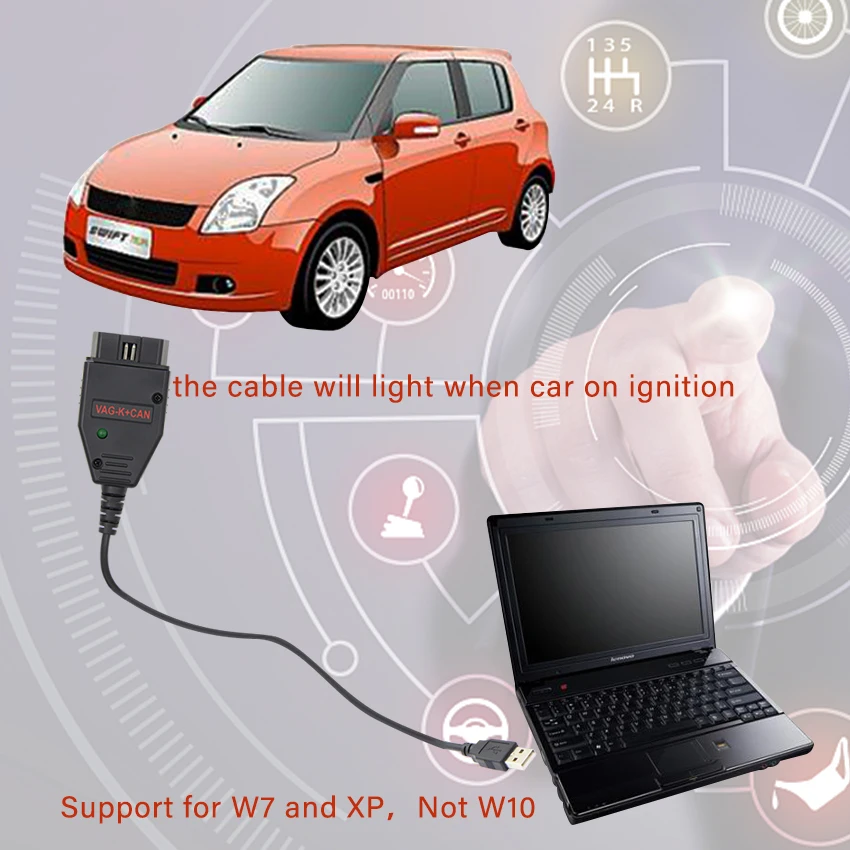 VAG K+CAN Commander 1.4 PIC18F25K80 FTDI FT232RL OBD 2 Auto Car Diagnostic Scanner Cable Tools for AUDI/VW Interface COM K-line