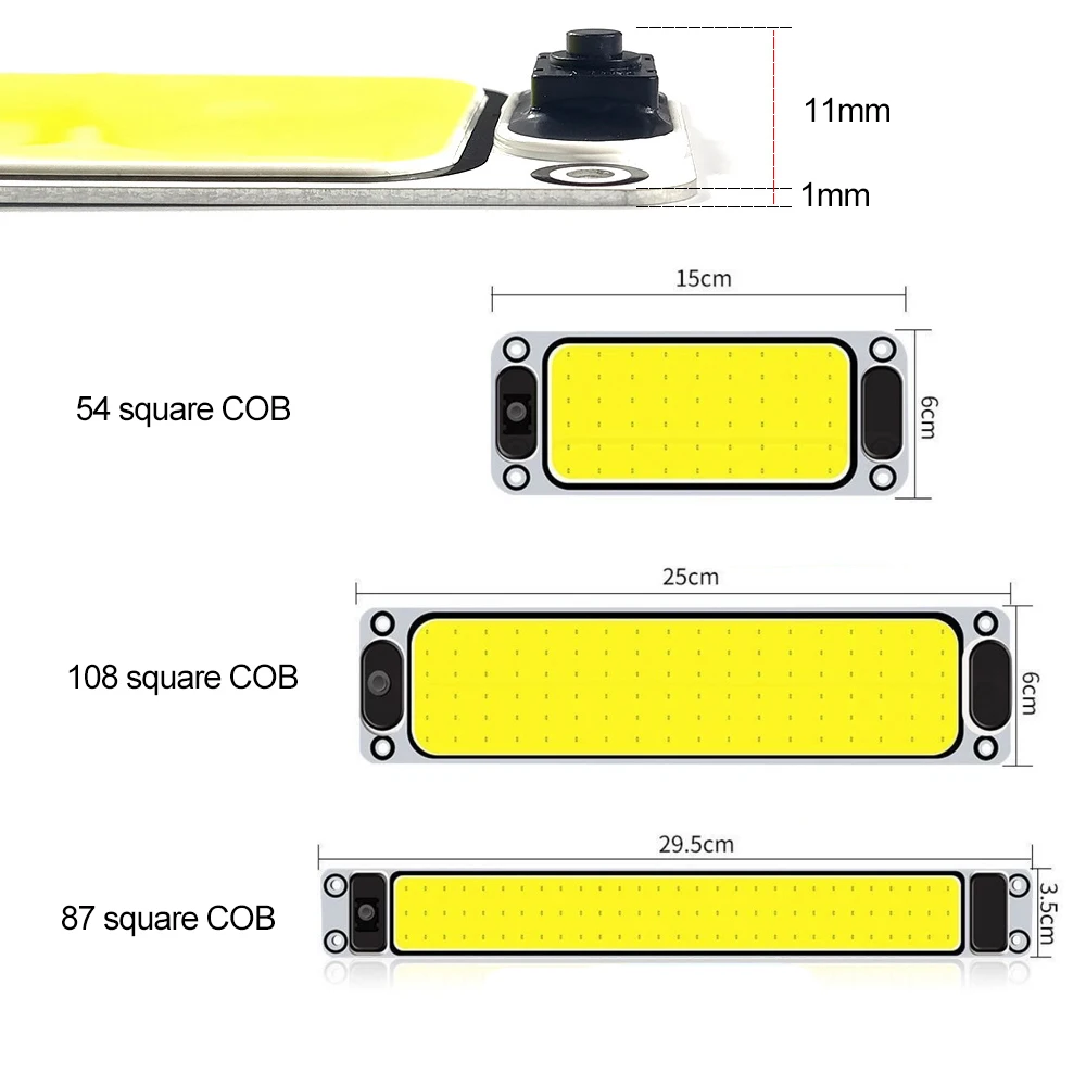 12-24V Car Interior Lighting LED Reading Night Strip Light Interior Light Dome Lamp with On Off Switch for Van Lorry Truck