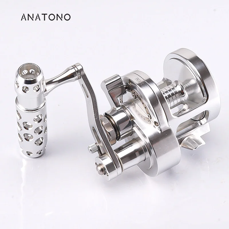 ANATONO Saltwater Jigging Big Game Fishing Reel CNC Machined 2 Speed Lever Drag Deep Sea Boat Trolling Fishing