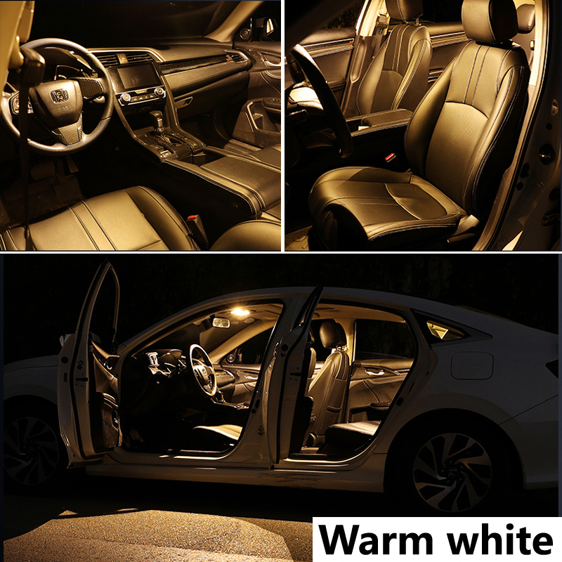 ZITWO 16Pcs Car LED Bulb Interior Indoor Light Kit For Honda 2011 2012 2013 2014 2015 2016 2017 Dome Plate Trunk Lamp
