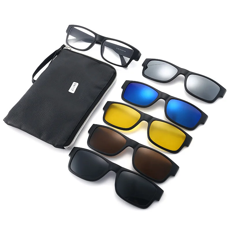 6PCS 2025 Magnetic Polarized Clip new On Sunglasses Women Men Plastic Frame for Night Driving Sunglasses UV400