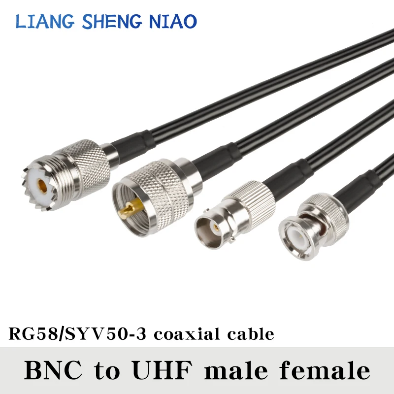 BNC to UHF PL259 Male Plug & SO239 Female Jack to BNC Male Connector crimp RG58 cable Wire Terminal RF jumper pigtail 0.3m~30m