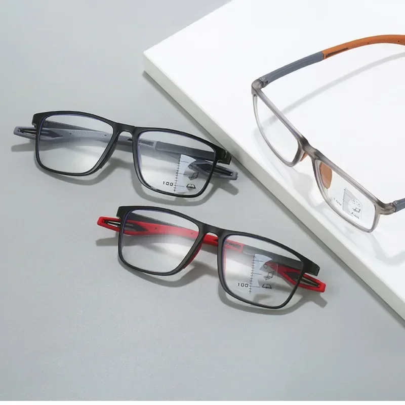 Photochromic TR90 Anti-blue Light Multifocal Reading Glasses New Progressive Near Far Eyewear Men Women Sports Eyeglasses