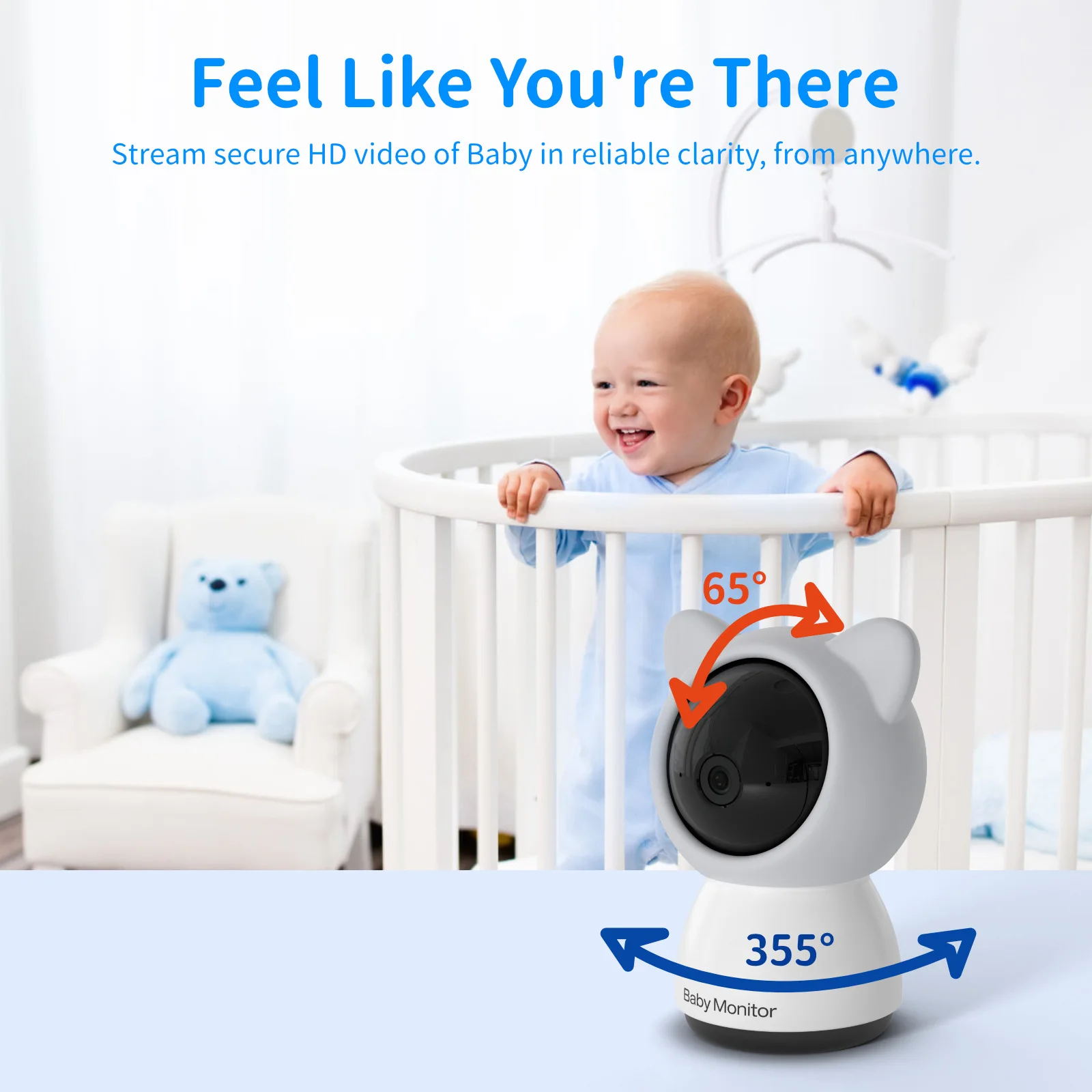 WOUWON Baby Monitor Babyphone Video Baby Camera Bebe Nanny HD 5 Inch LCD Mobile Phone APP Control PTZ Lullabies For New Born