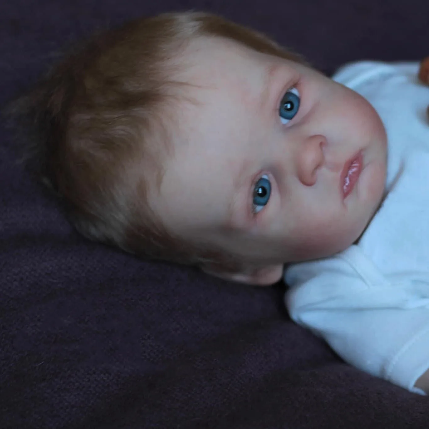 NPK 22inch Soft Body Reborn Toddler Baby Skar Lifelike Newborn Baby with 3D Skin with Hand Root Brown Hair Doll